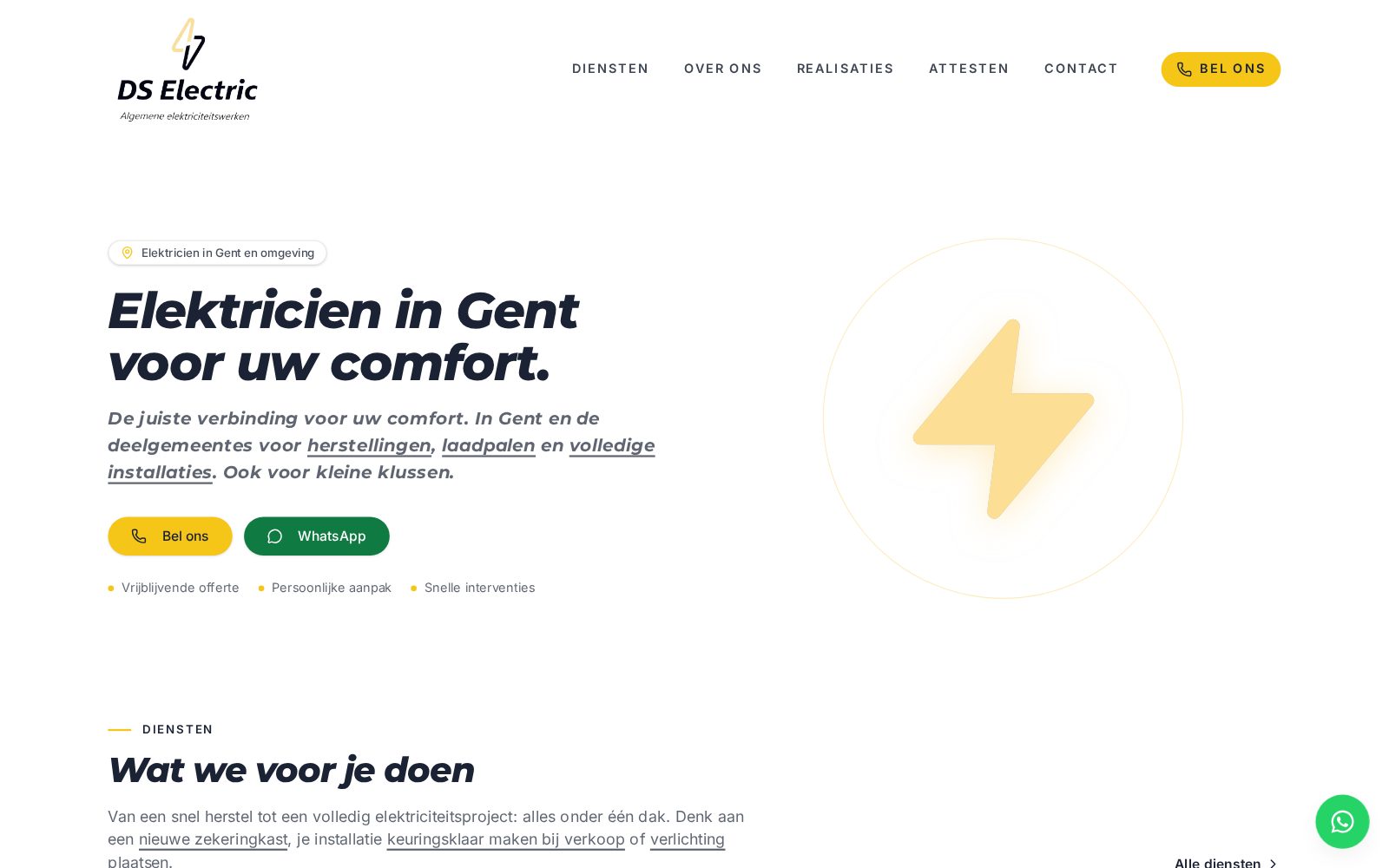 Website van DS Electric gemaakt door Studio Ro