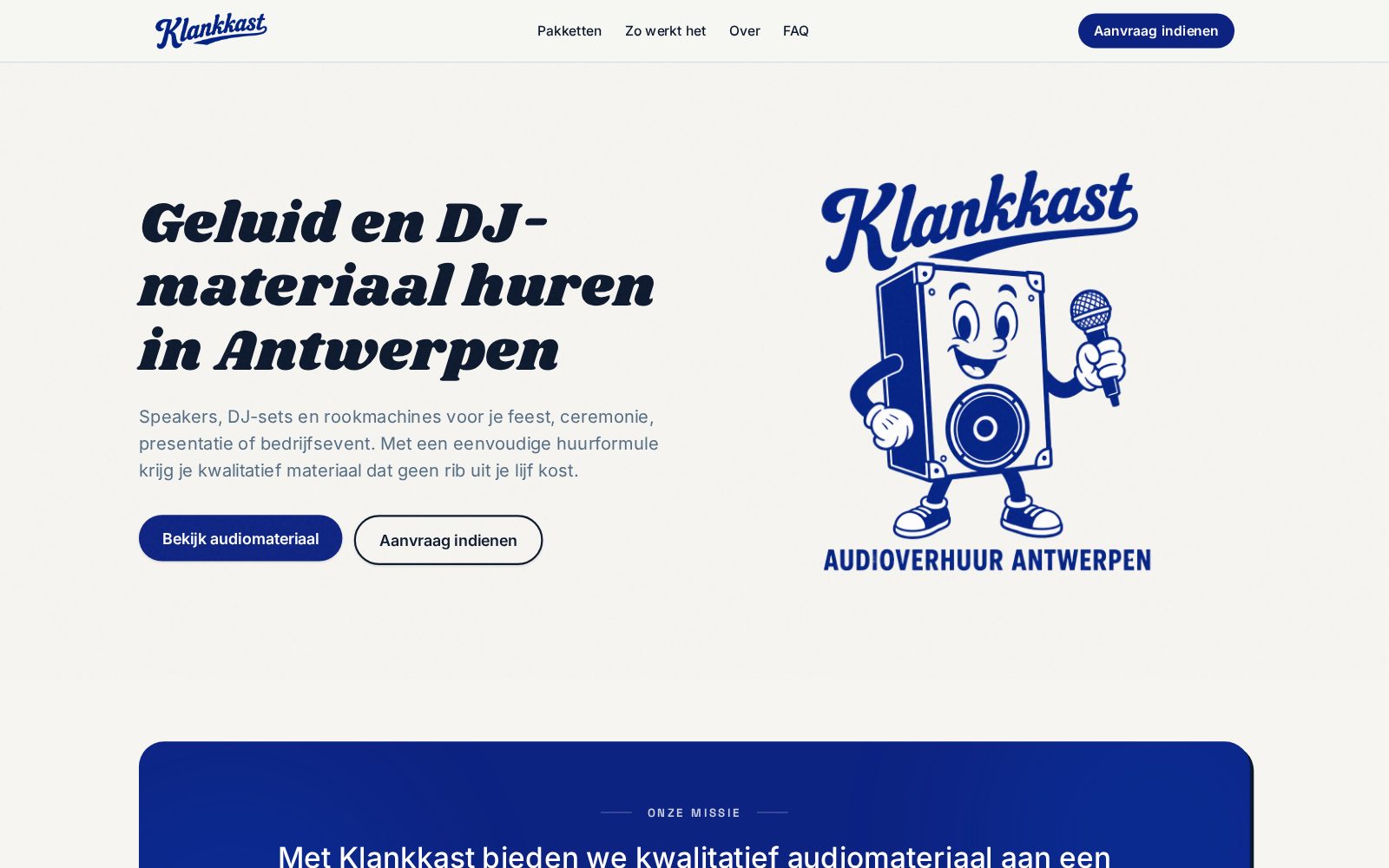 Website van Klankkast gemaakt door Studio Ro